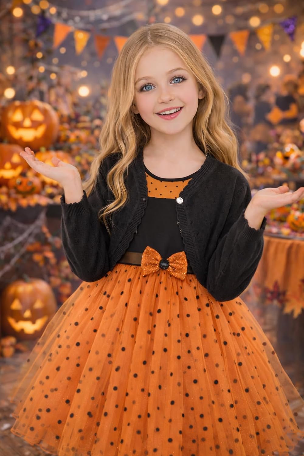 Girls Cardigan Toddler Baby Bolero Shrug Sweater Knit Crop Jacket Long Sleeve Button Closure - Image 2