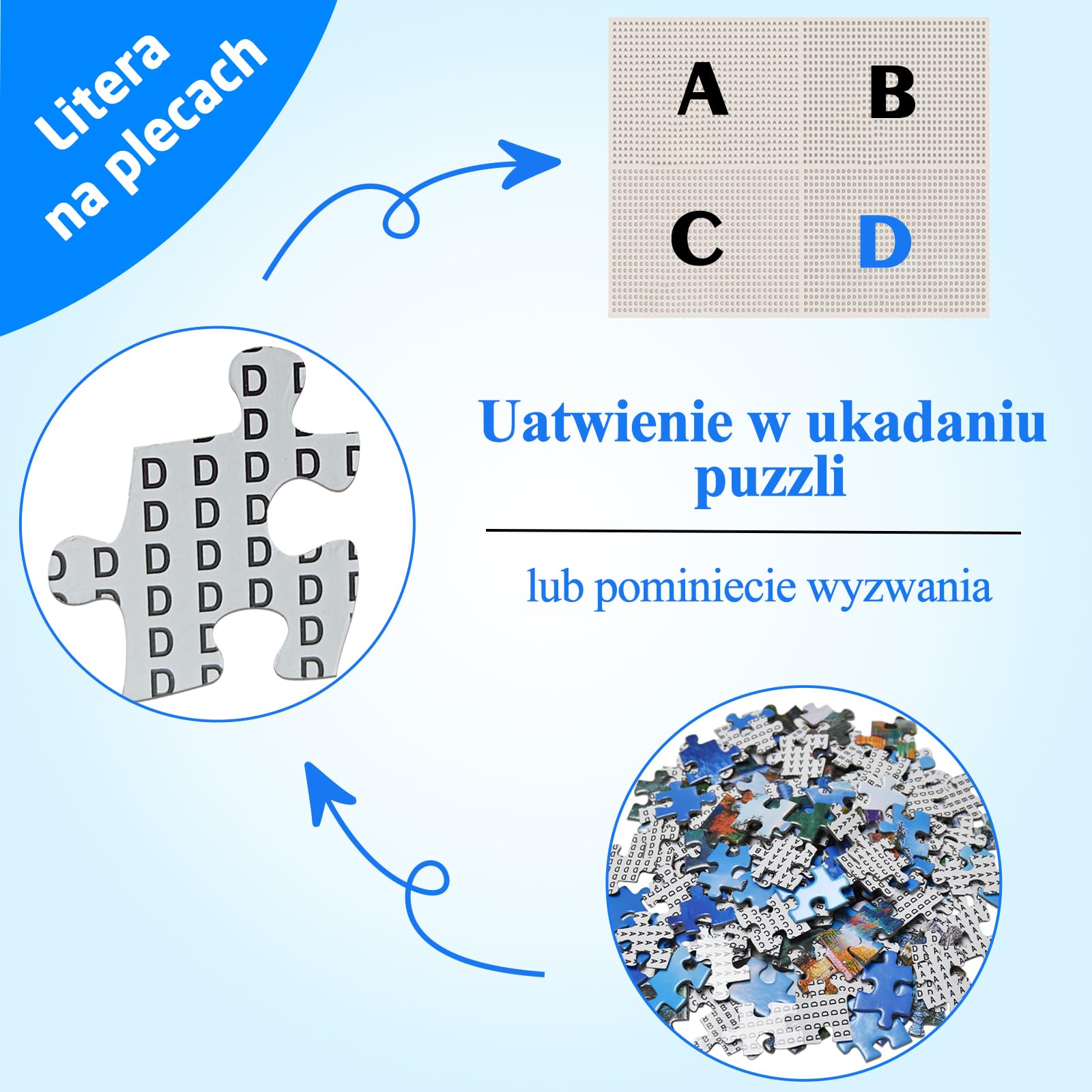 Puzzle dla dorosłych, 1000 elementów, do malowania lighthouse z plakatem, części idealnie pasują do siebie, litery na odwrocie, bez kurzu, prezent dla starszych seniorów (70 x 50 cm)