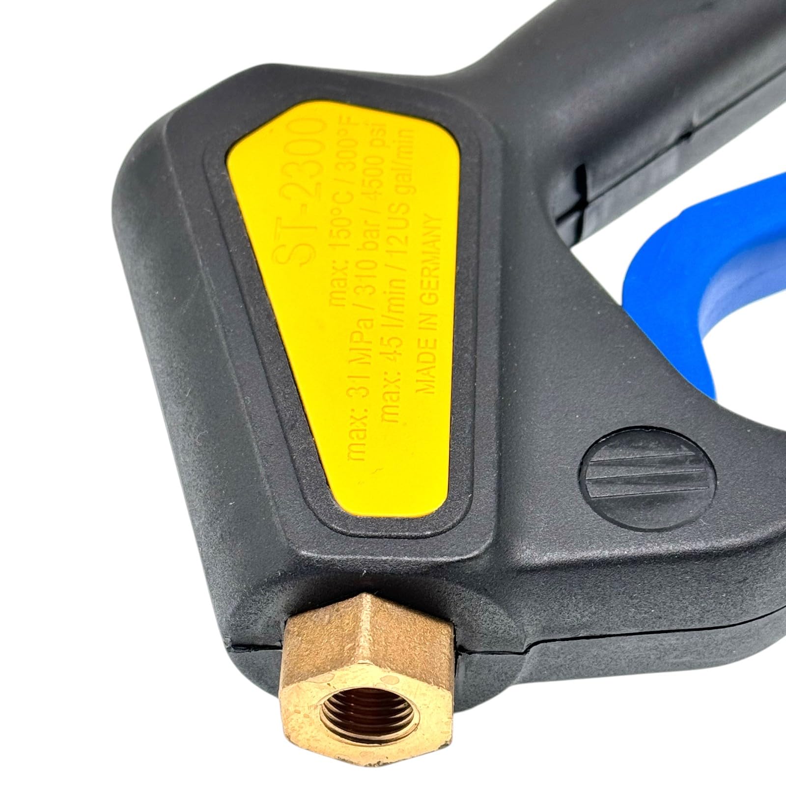 M&M Smartek Pistola de alta presión ST-2300 – Entrada 3/8" IG, salida 1/4" IG – Máx. 310 bar / 4500 psi – Hasta 150 °C – 45 l/min – Accesorios profesionales para limpieza a presión