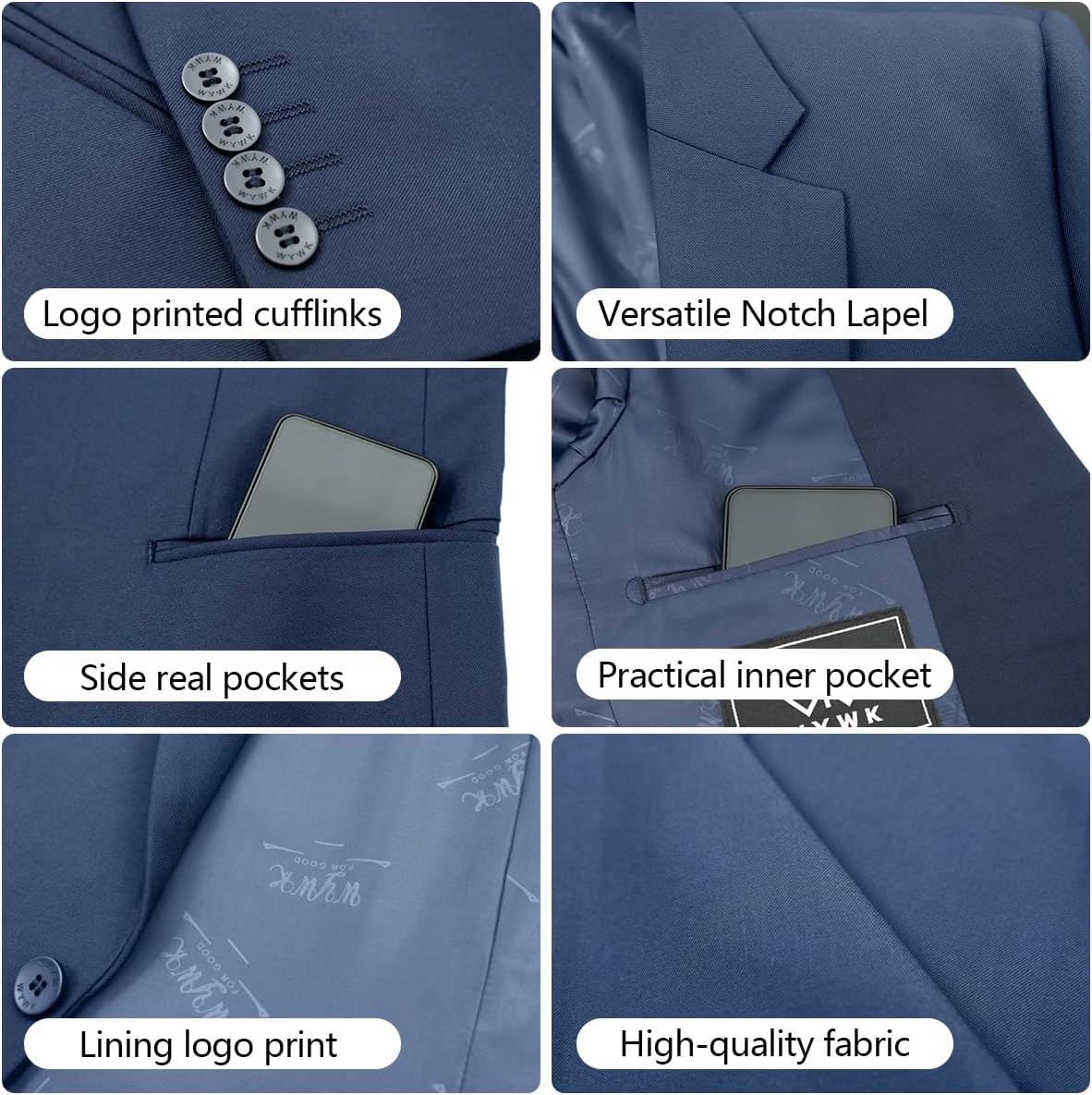 Men's Casual Blazer Slim Fit Suit Jacket for Men Two Button Sports Coats Wedding Prom Party - Image 6