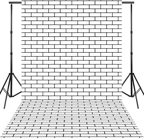 Vista 29 de Chuangdi 2 piezas de telón de fondo de pared de piedra de 4.5 x 9 pies, cortinas de pared de piedra para puerta, mantel extraíble para fotos