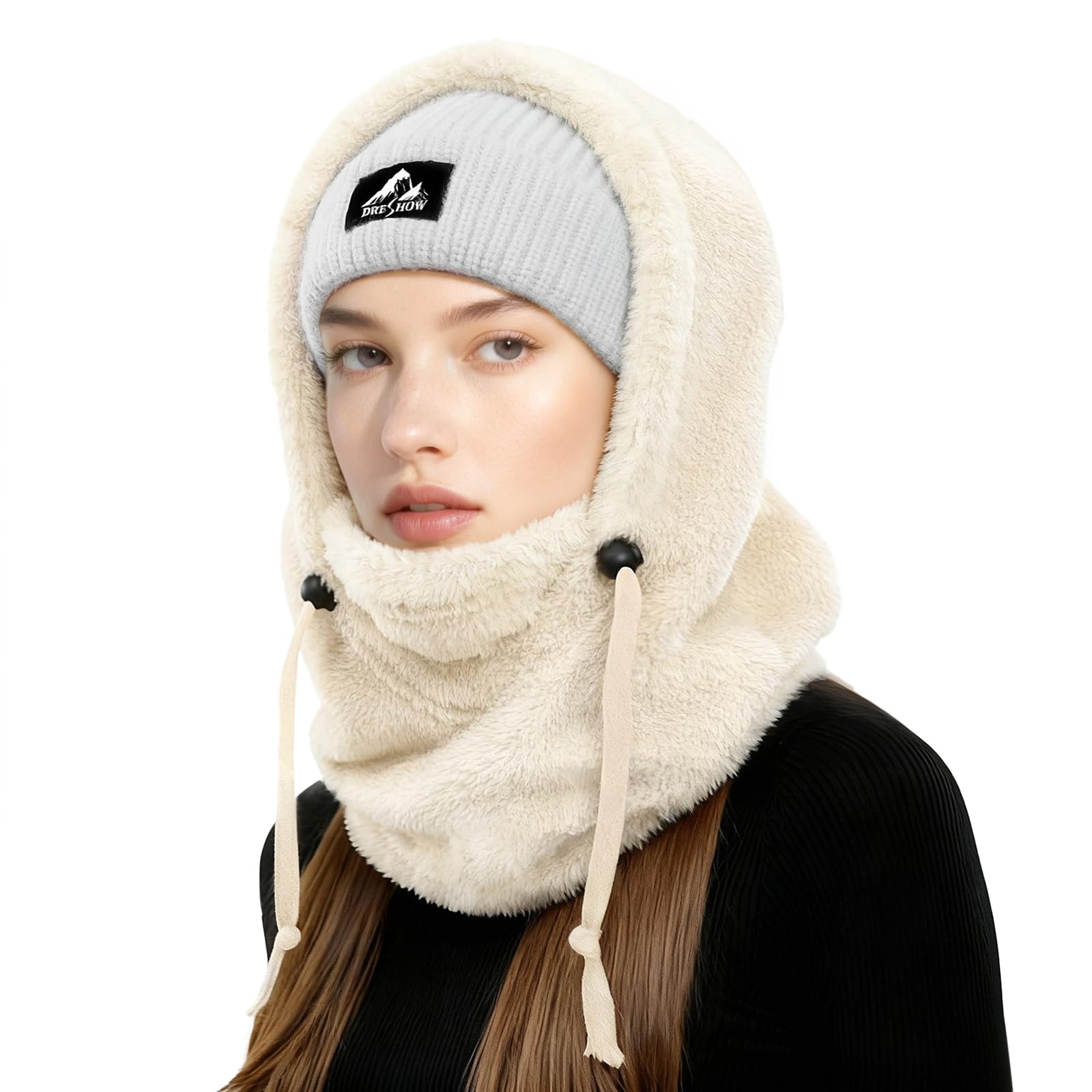 DRESHOW Pasamontañas Térmico Forro Polar Cálido Máscara Facial Calentador Cuello Deportes Clima Frío