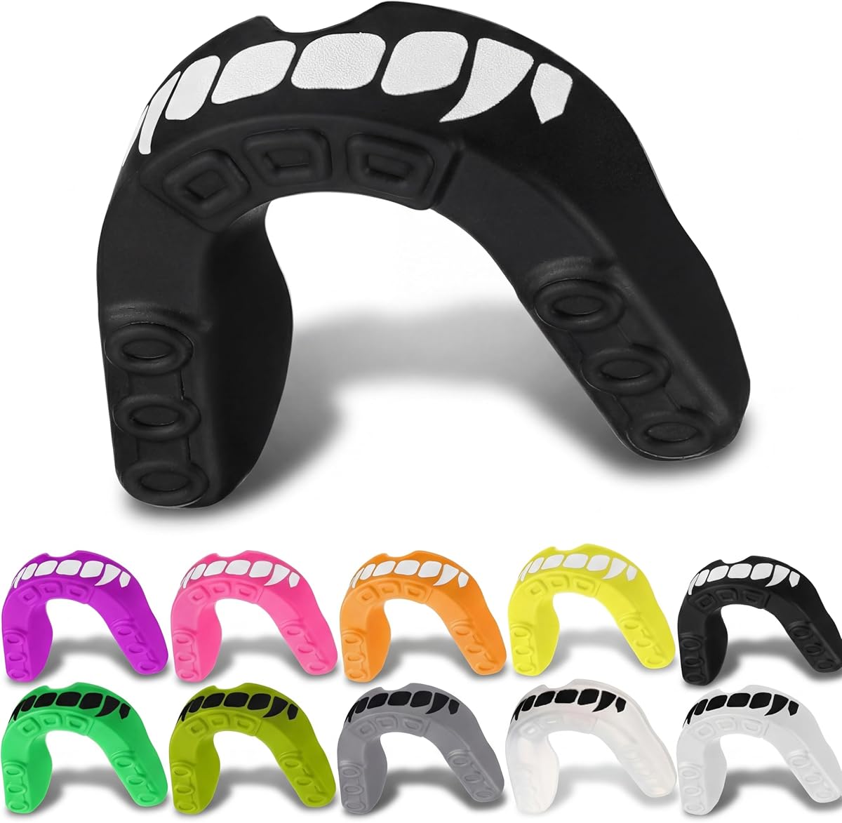 Yungyan 10 Pcs Mouth Guard for Sports Football Mouth Guards Bulk Youth Silicone Teeth for Football Basketball Daily Oral Protection Hockey Accessories(Multicolor, Demon)