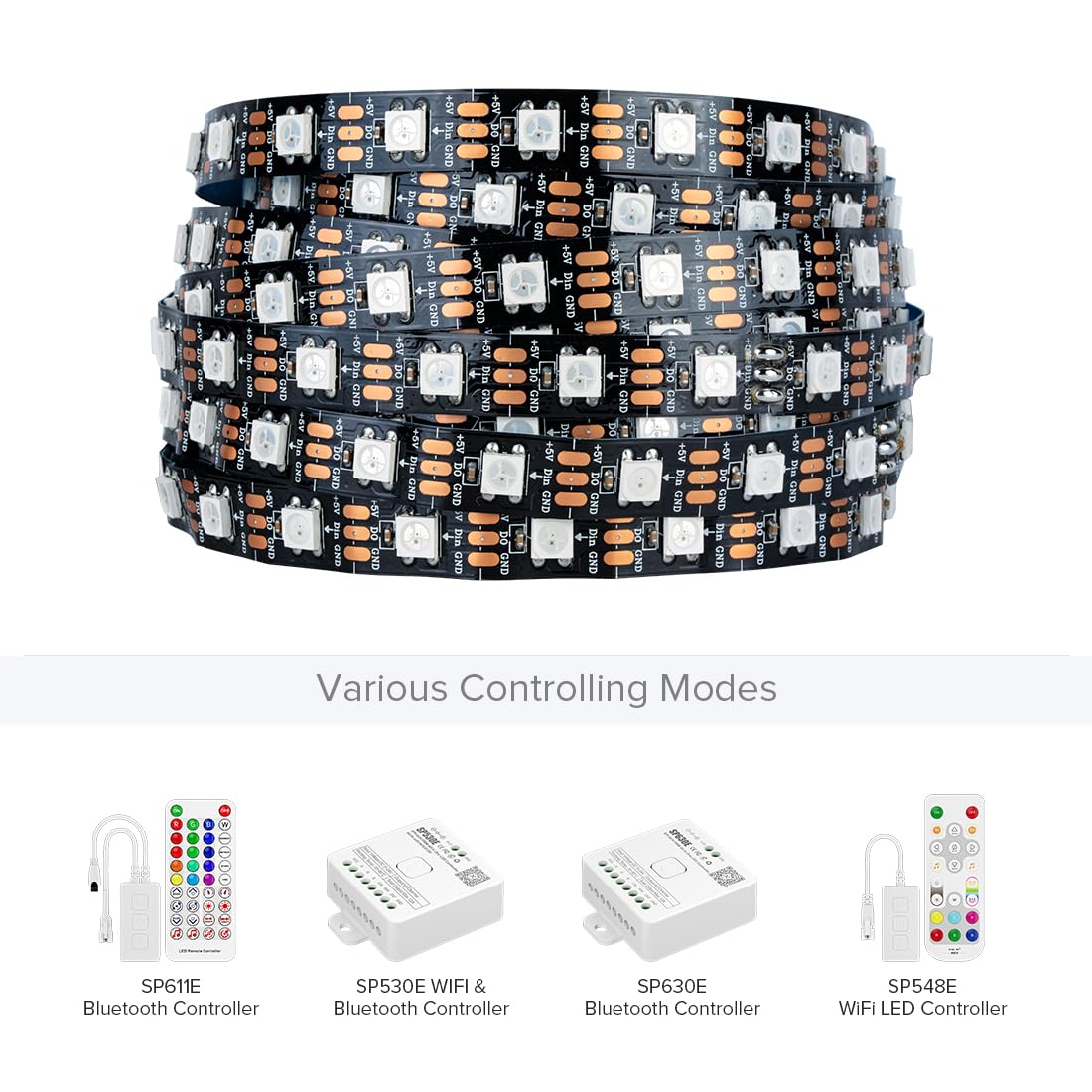 SEZO WS2812B ECO LED Streifen 5M 300 LEDs DC5V Individuell Adressierbar SMD5050 Traumfarbe Lichtleiste Legierte Drähte IP30 Nicht-Wasserdicht PCB Schwarz für Inneneinrichtung DIY Projekte(WS2812E)