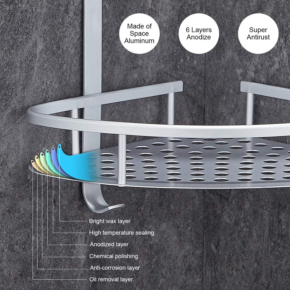 ADOVEL Bathroom Shelf Corner Shelves, Aluminum 2 Tier Shower Caddy
