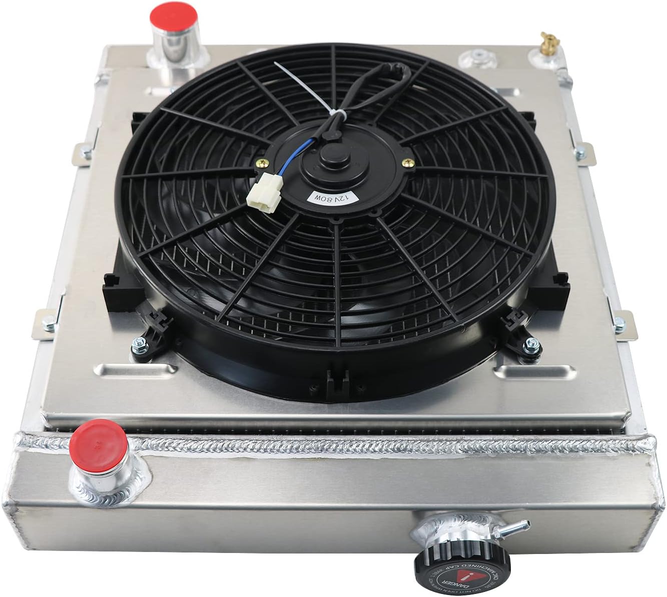 For 1964-1966 FORD MUSTANG V8 AT/MT 4 Row Aluminum Radiator +Shroud Fan+ Relay