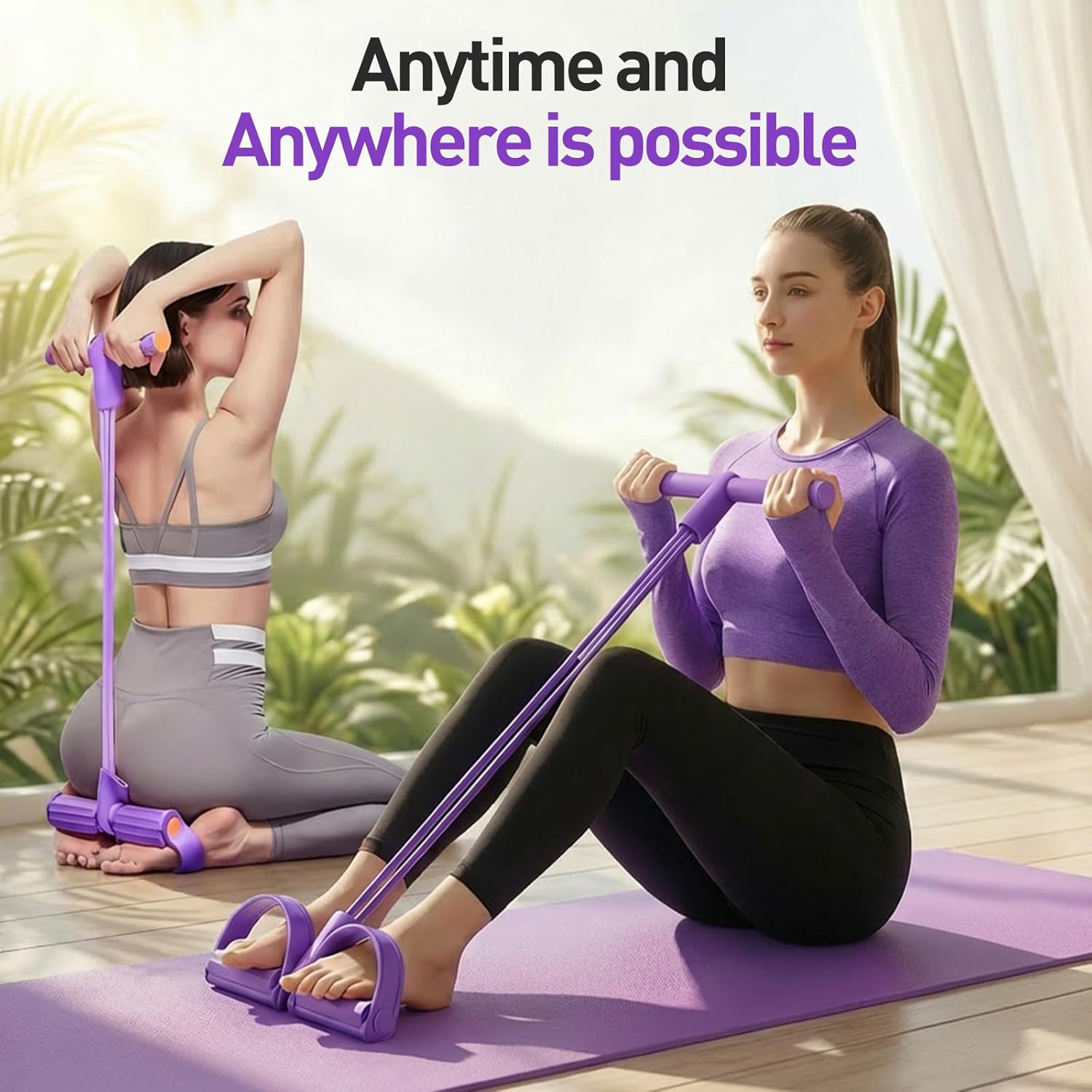 Yoga Resistance Bands for Workout,Yoga Sports Crunches Elastic Pull Rope,Portable Multifunction Elastic Yoga Resistance Bandfor Legs, Arms, Abdomen,Core Training