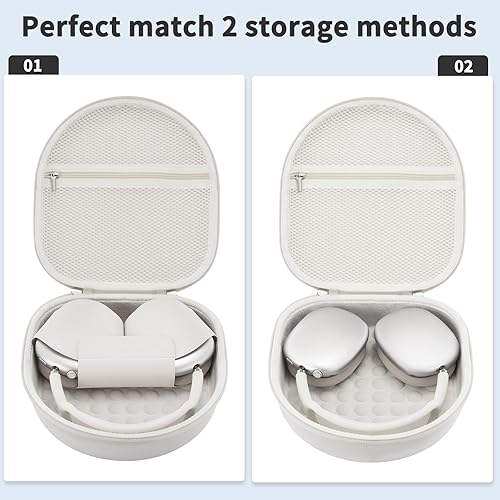 Miniatura 5 de Funda y estuche de silicona 3 en 1 para auriculares Apple Airpods Max, estuche duro para AirPods Max y funda para almohadillas Estuche y cubierta
