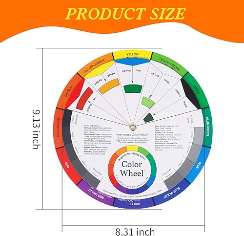 Miniatura 2 de Rueda de mezcla de colores para artista, rueda de color a juego para esmalte de uñas y guía de aprendizaje de oficina escolar, herramienta de