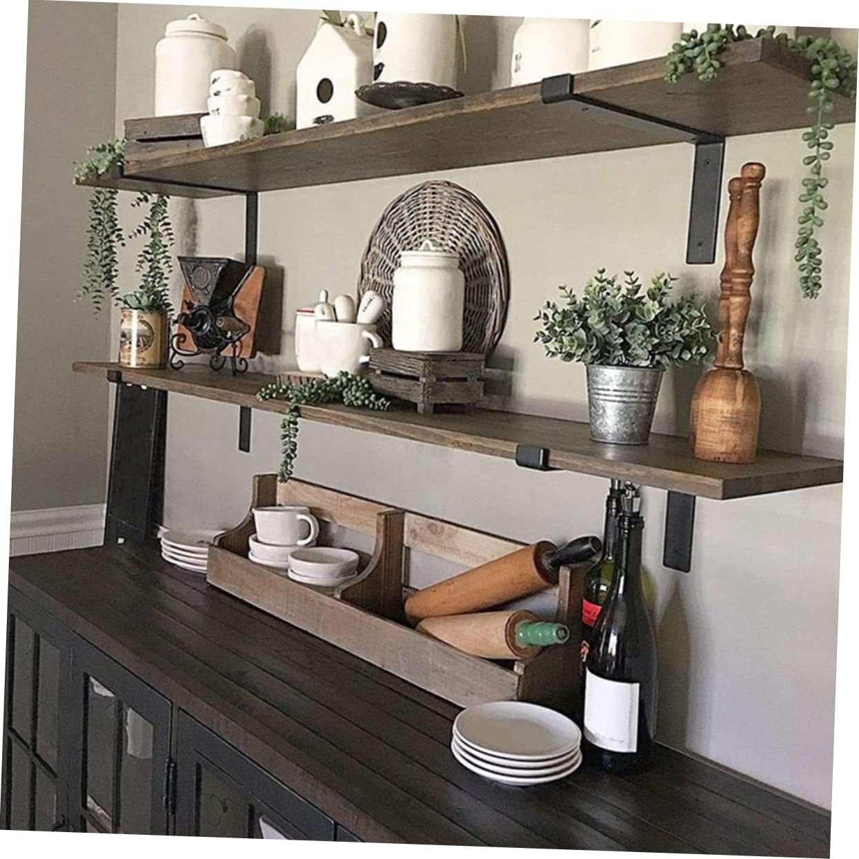 4pcs Heavy Duty Garage Shelves Brackets Wall-Mounted Iron Support Stands for Kitchen Book Rack