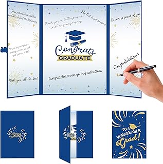 Graduation Guest Book Navy Blue Graduation Signature Book Class of 2026 Congrats Grad Party Decor for High School College Grad Gifts Celebrations Party Supplies