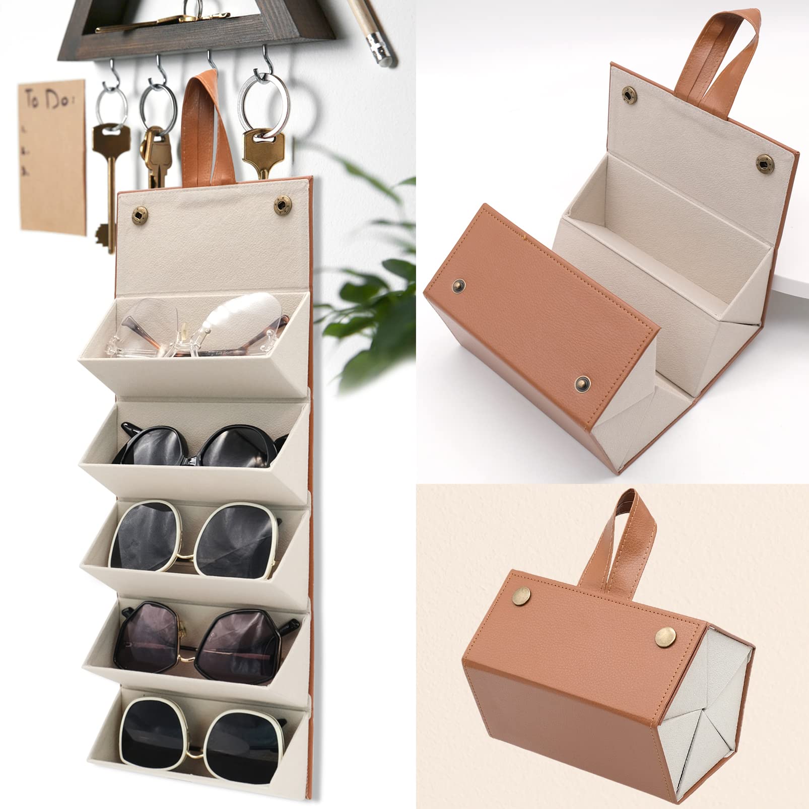 Scatola Portaoggetti Occhiali,Scatola Portaoggetti Occhiali da Sole,Porta Occhiali da Sole,Custodia per Occhiali da Viaggio,Organizer per Occhiali da Sole Per Occhiali Da Vista Donna Uomo