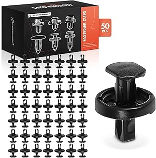 A-Premium 50 PCS Nylon Black Splash Shield-Front Car Retainer Fastener Push Pin Clips Compatible with Toyota Camry RAV4 Prime Corolla Corolla Cross Prius Highlander Sienna 4Runner Venza C-HR - for 7mm