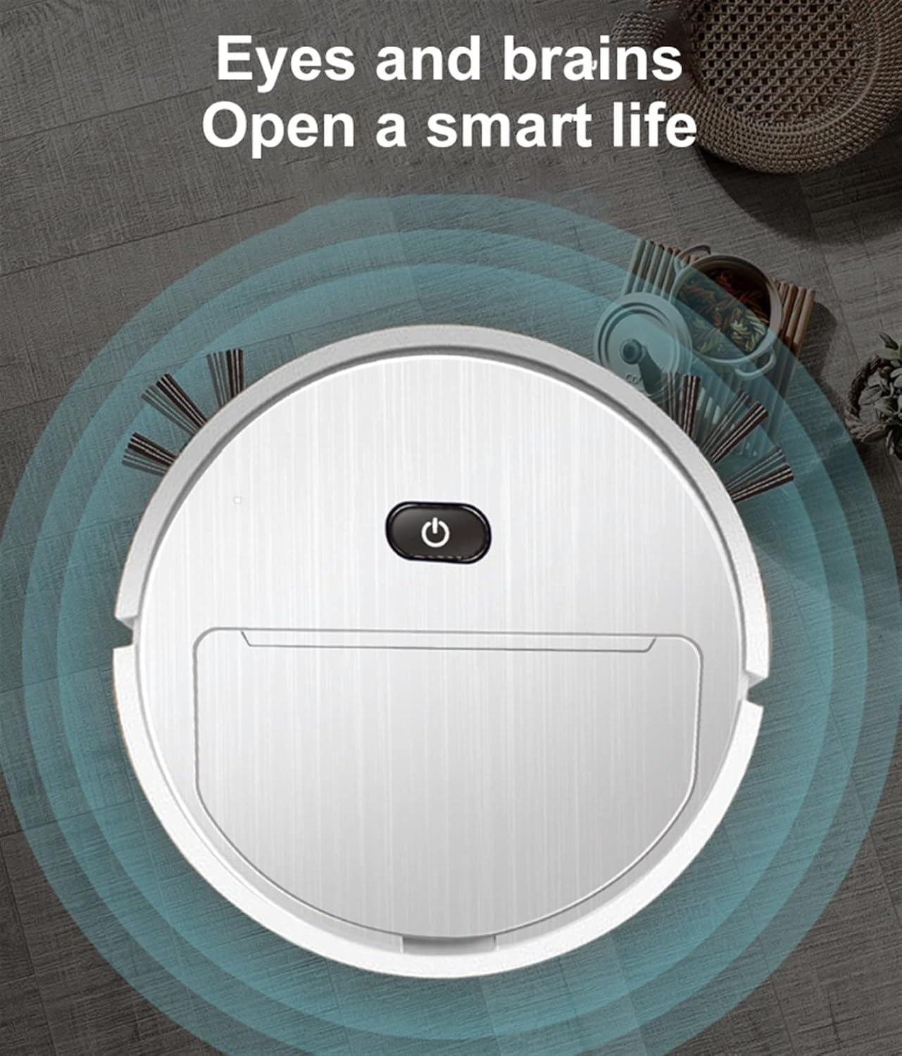 Robot mop Automatic Robot Vacuum Cleaner for Home Auto Robotic Robotic Vacuum Cleaner for Home Pet (Color : Black with Brush)