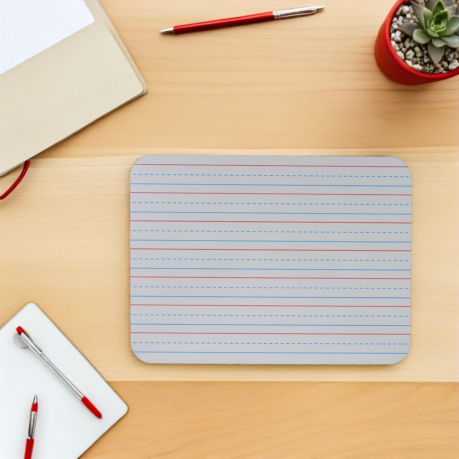Pizarras White Líneas para Escritura a Mano, Set de 5 Piezas Tamaño 23X30 CM, Doble Cara Borrable en Seco para Docentes y Estudiantes