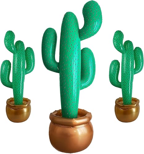 GIFTEXPRESS Paquete de 2 cactus inflables de 36 pulgadas y cactus jumbo de 76 pulgadas para fiestas temáticas