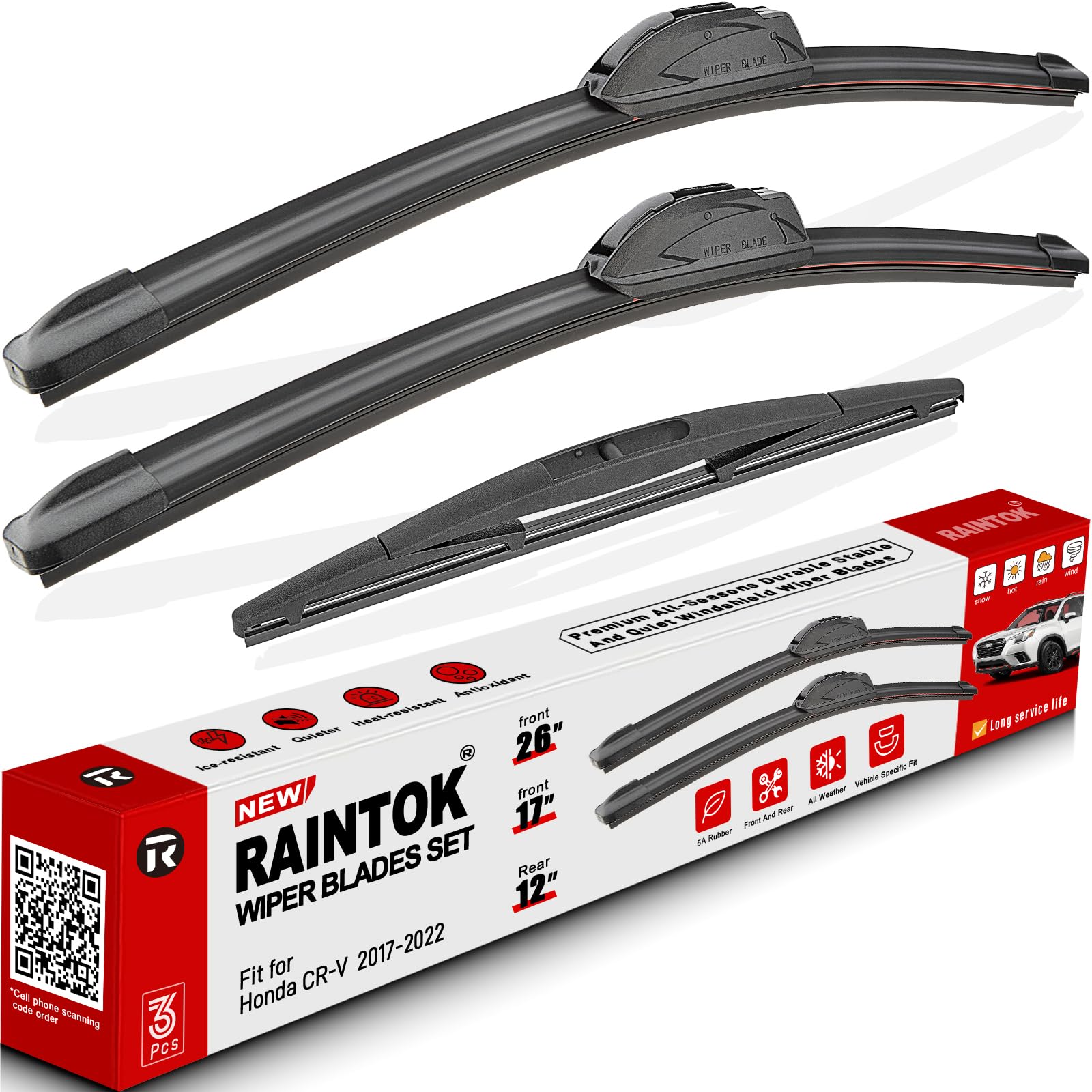 3 Pack Windshield Wiper Blades Replacement for Honda CRV CR-V 2017-2022