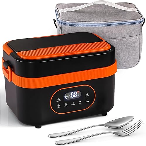 Miniatura 2 de Fiambrera eléctrica inalámbrica de 1.5L, calentador de alimentos portátil con batería recargable de 18000mAh, control de temperatura automático,