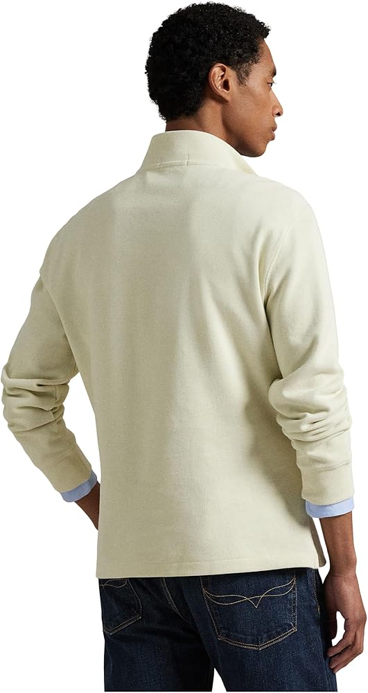 Polo Ralph Lauren Mens Estate- Rib Quarter Zip Pullover Parchment