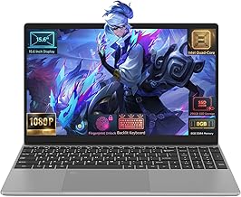 Laptop 15,6 Zoll Full HD IPS Display | Notebook mit Fingerabdruck-ID & Beleuchteter Tastatur, 8GB RAM 256GB SSD, Intel Quad-Core N5100, Schlankes Design für Business, Uni & Home Office