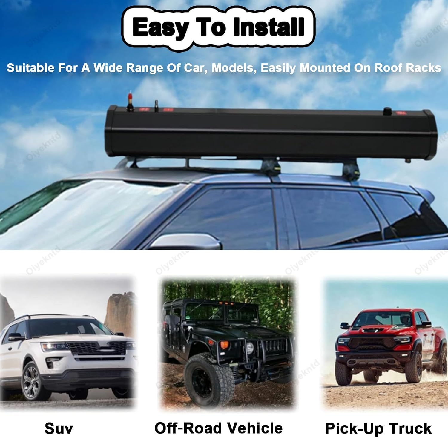 Pressurized Water Tank, High Pressure Road Shower Tank, Roof Mounted Camping Truck Solar Shower with Shower Head for SUV RV Off-Road Vehicle,30L/7.93gal