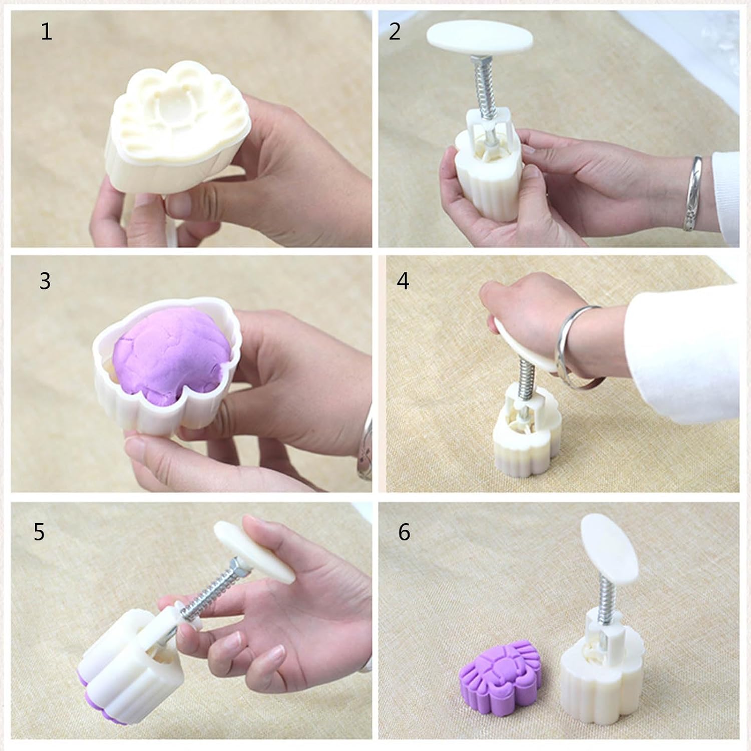Cartoon Cake Mold Household Mung Bean Cake Model Printed with Embossed Ice-skin Pastry Baking Grinding Tool Dessert Cutter Tool