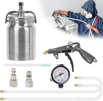 Undercoating Spray Gun Kit 750cc Suction Feed Cup & Hose, Fluid Film Spray Gun, Woolwax Undercoating Kit, Paint Sprayer for Truck Bed Liner, Car Body Repair, Vehicles Surface Shield & Rust Proofing