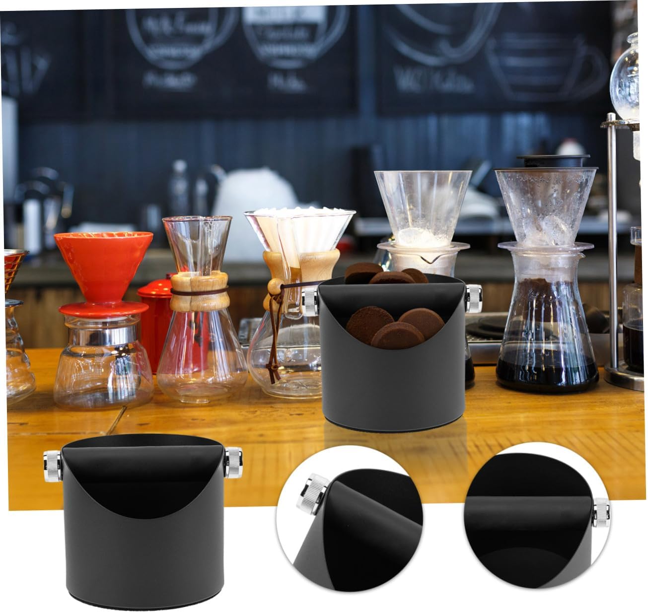 PRETYZOOM Used Coffee Grounds Container Coffee Waste Bin with Material for Espresso Grounds for Home Use