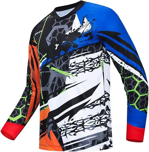 Hotlion Camiseta de ciclismo para hombre, manga larga, MTB Motocross, ropa de carreras todoterreno