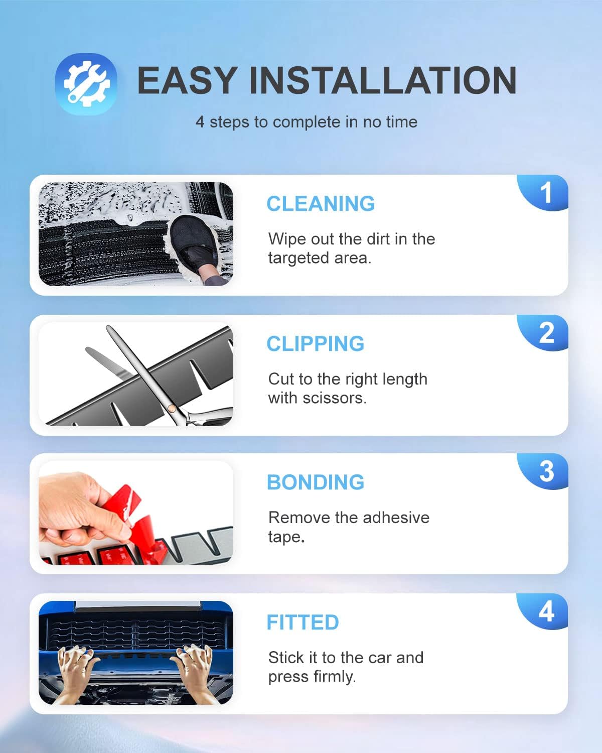 4 Pack Bumper Scrape Guard for Cars Front Bumper Protector Luxury car for Cars Anti-Scratch Bumper Scrape Guard Skid Plate DIY Kit Bumper Buddy