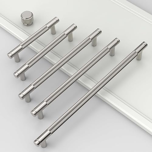 Miniatura 5 de Coinkoly Paquete de 10 tiradores de gabinete de color dorado cepillado de 3.75 pulgadas (3.780 in) moleteados para gabinetes de cocina, tiradores de