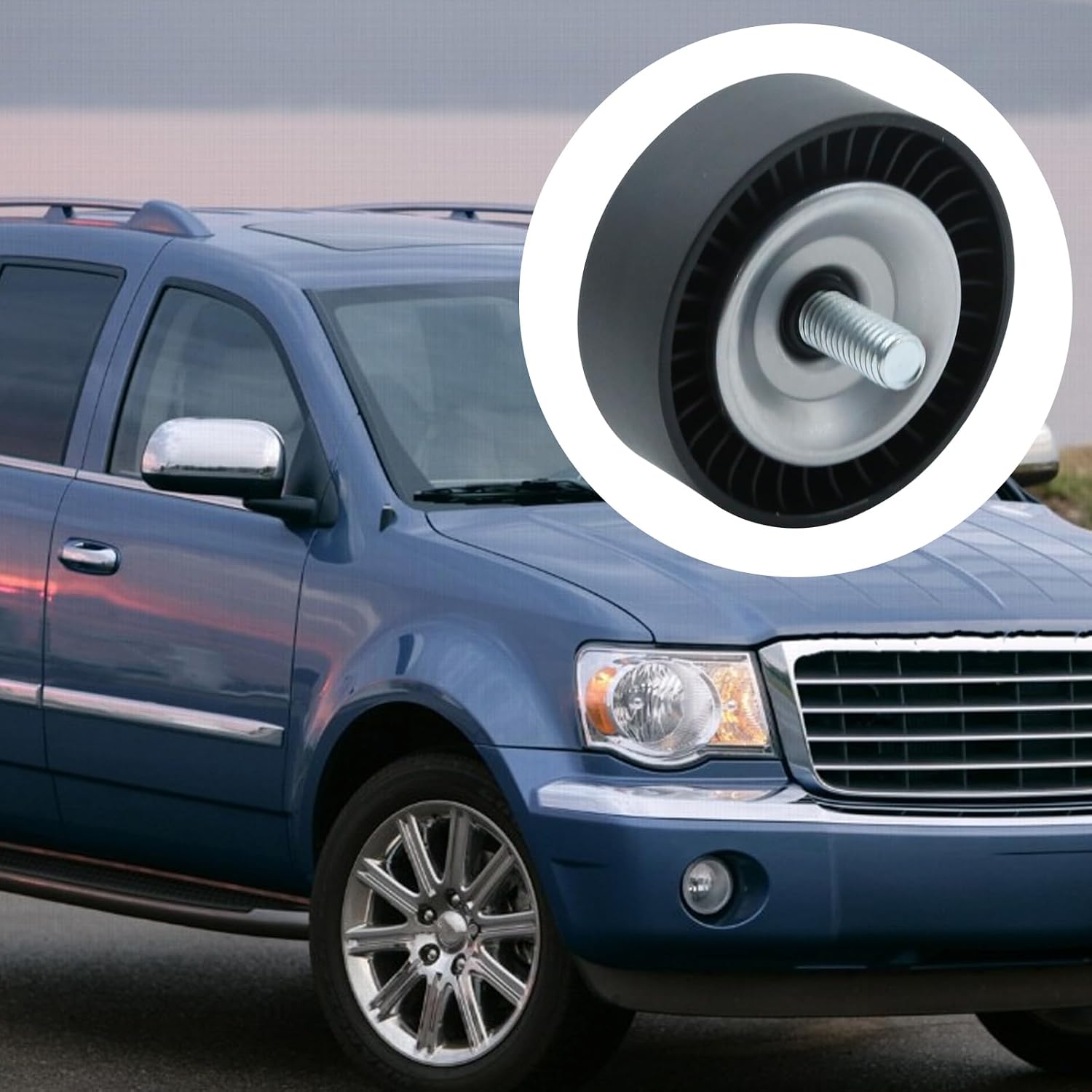 4891720AA Drive Belt Idler Pulley Belt Tensioner Pulley, Replacement for Chrysler Replacement for Dodge Replacement for Jeep Models 2007-2020, Replace 4891720AA