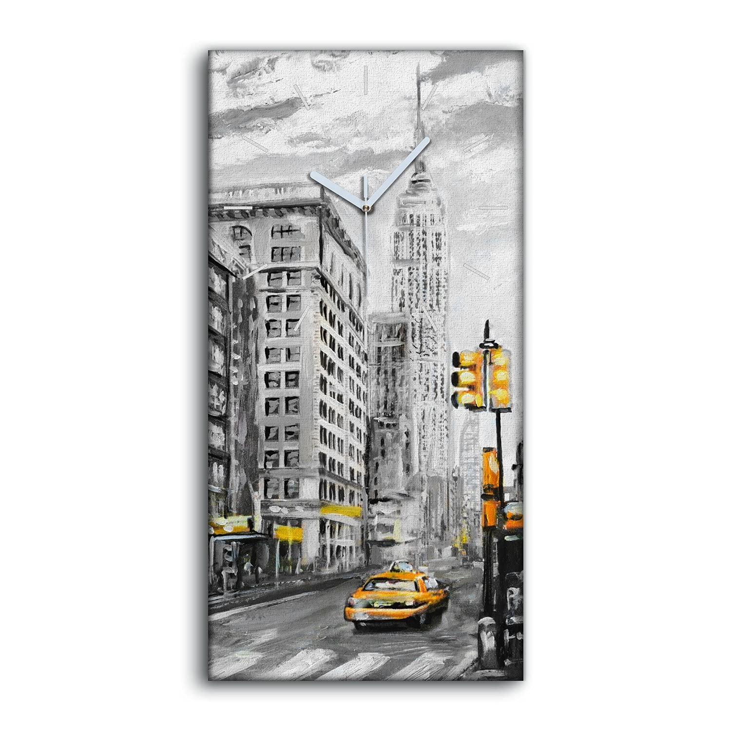 Horloge sur toile sans tic-tac 30x60cm pour en finir avec le bruit dans votre bureau
