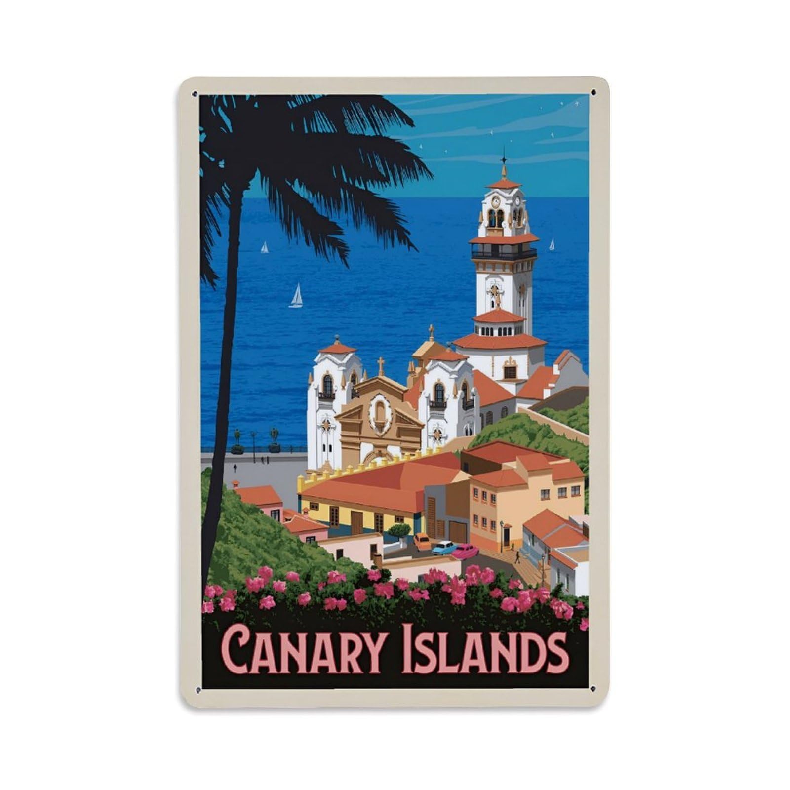 Vintage Trave Poster Canada Islands Metal Tin Sign Wall Decor for Cafe, Club, Garden Metal Poster 8x12Inch