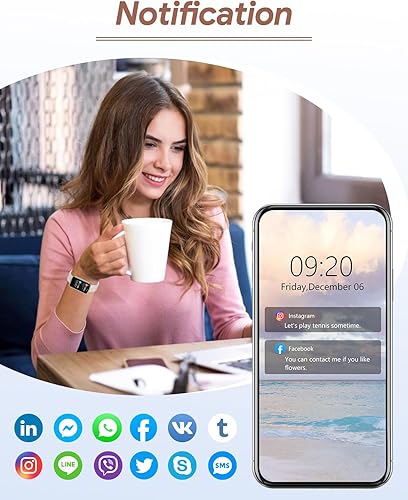 Miniatura 5 de RUIMEN Rastreador de actividad física, relojes de fitness para mujeres y hombres con monitor de frecuencia cardíaca, oxígeno en sangre, podómetro,
