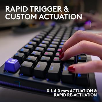 Logitech G G512 X 98 Dual Swap, Hot-Swappable TMR Analogue, Mechanical Gaming Keyboard, 8K Polling Rate, Custom Actuation 0.1-4.0 mm, Rapid Trigger, Lightsync Rgb, Wired, PC, Mac, QWERTY UK - Black