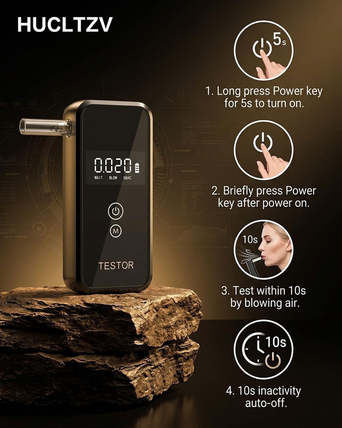2026 Advanced High-Accuracy Breathalyzer Portable Digital Alcohol Tester with 8 Replaceable Mouthpieces Fast & Reliable for Home Travel Personal Use High Accuracy Breathalyzers Handheld(2PCS)