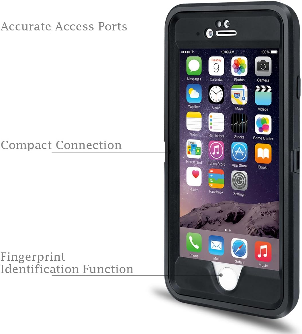 MBLAI iPhone 6 Case, iPhone6s Case, Defender 4 Layers Shockproof Drop Proof Built-in Screen Protector with Belt Clip Case Cover for iPhone 6/6s [4.7 inch] (Black)
