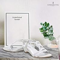 Vista 6 de LONDON FOG Sandalias de vestir Macey de cuña media para mujer