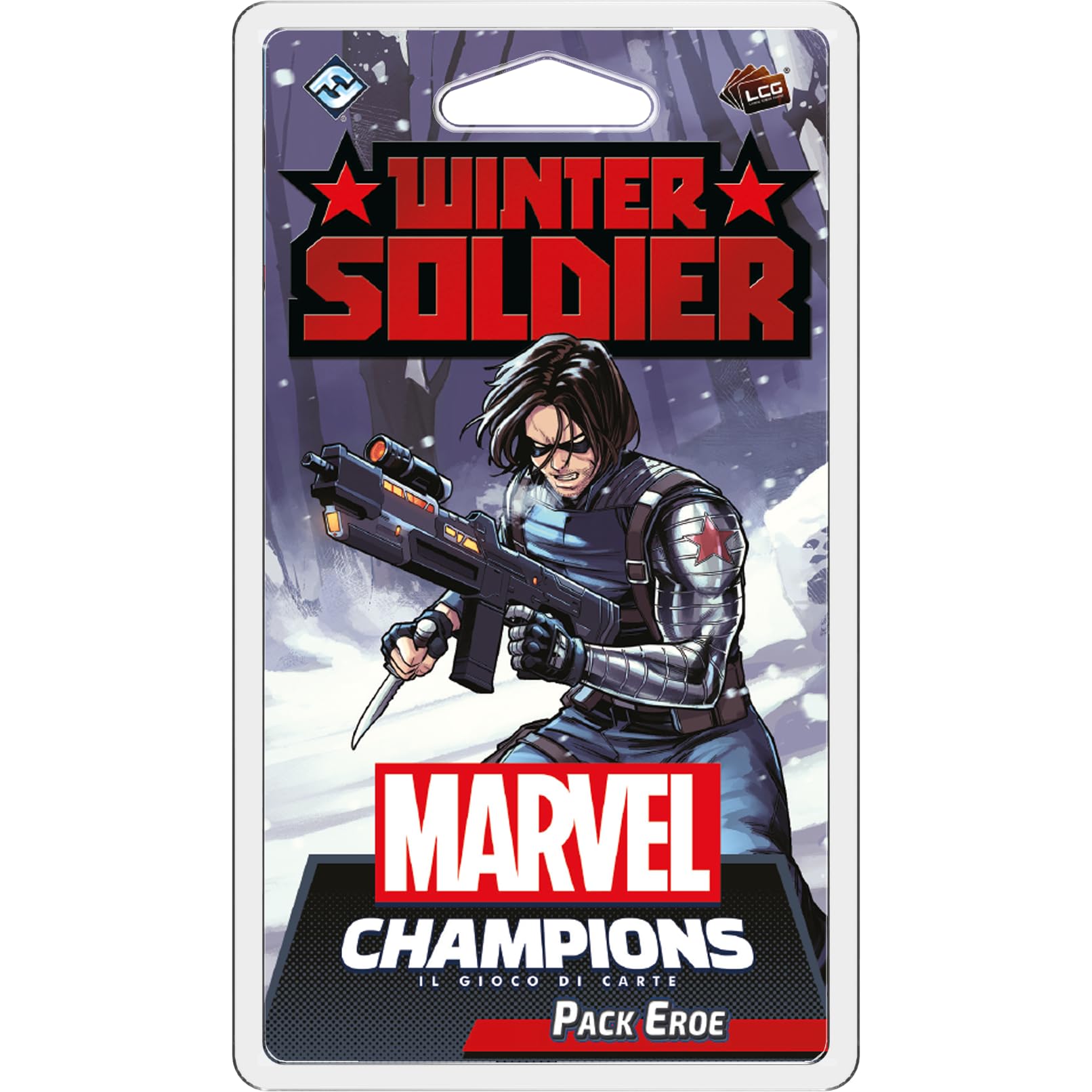 Asmodee, Marvel Champions The Card Game: Winter Soldier, Hero Pack, Expansion Table Game, 14+ Years, 1-4 Players, Italian Edition