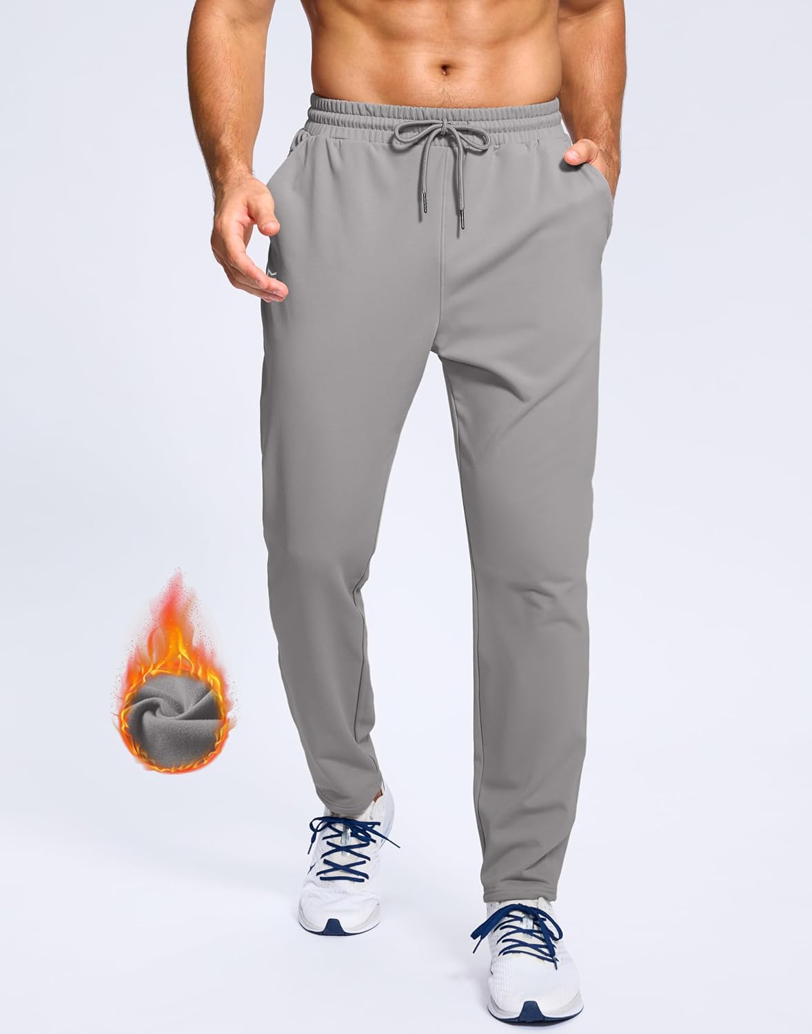 G Gradual Men's Fleece Lined Pants with Zipper Pocket Winter Warm Athletic Joggers Sweatpants for Men Workout Running Gym - Image 2