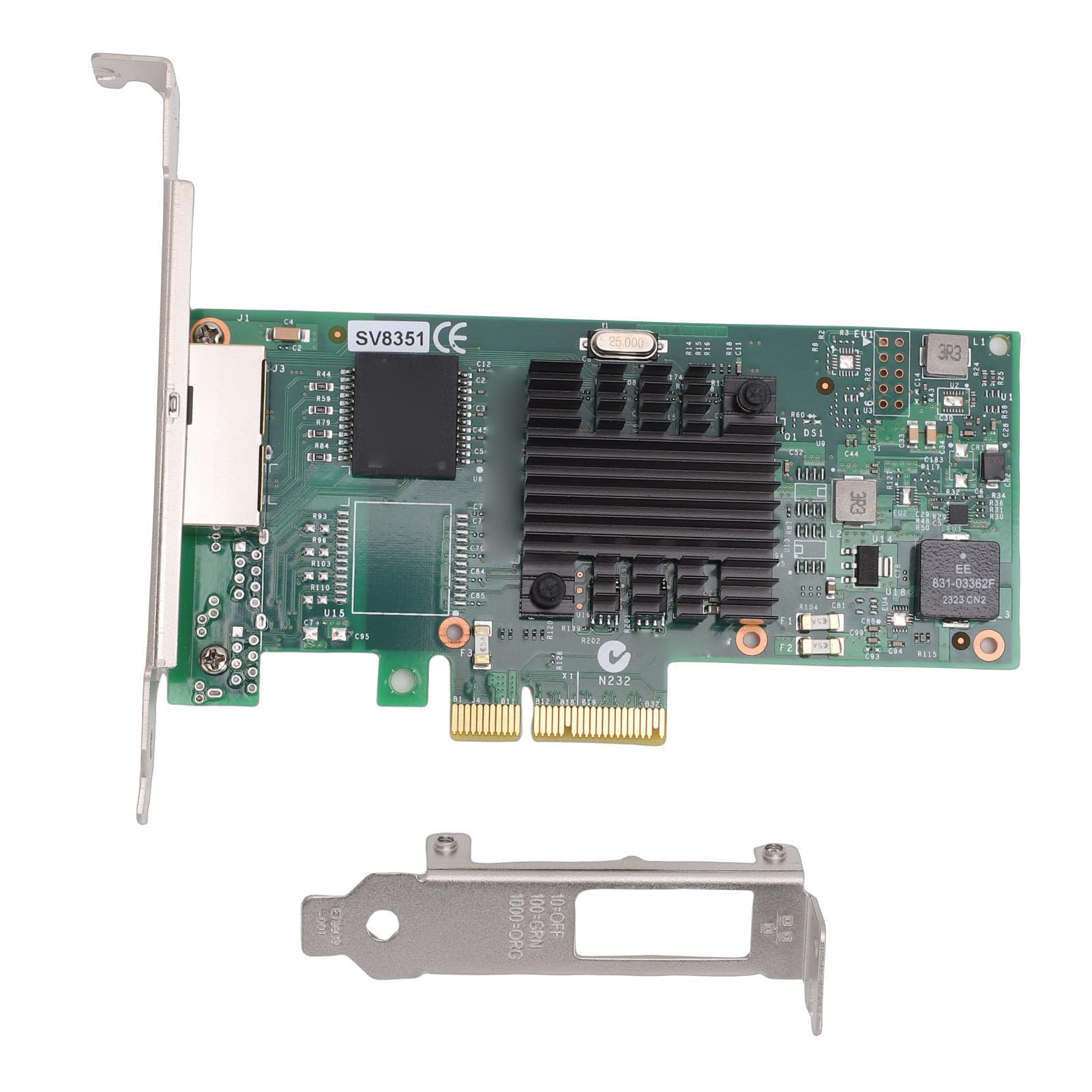 Ausla Scheda di Rete Gigabit NIC PCIe 2.0 X4 1Gb a 2 Porte con Doppie Porte RJ45 Controller I350AM2 Contatti Placcati in Oro per PC Server Workstation a Basso Profilo e Altezza Completa