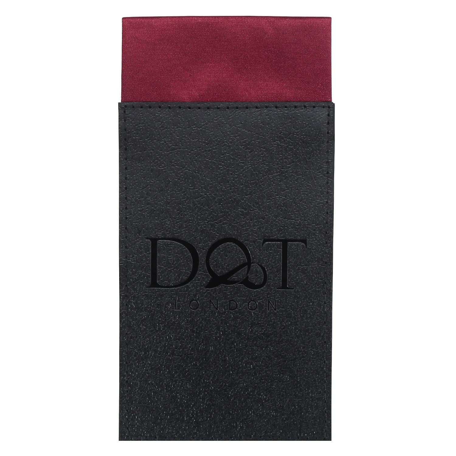 DQT Mens Plain Satin Pre-Folded Pocket Square Fold - Wedding, Business & Formal Suit Handkerchief - Burgundy