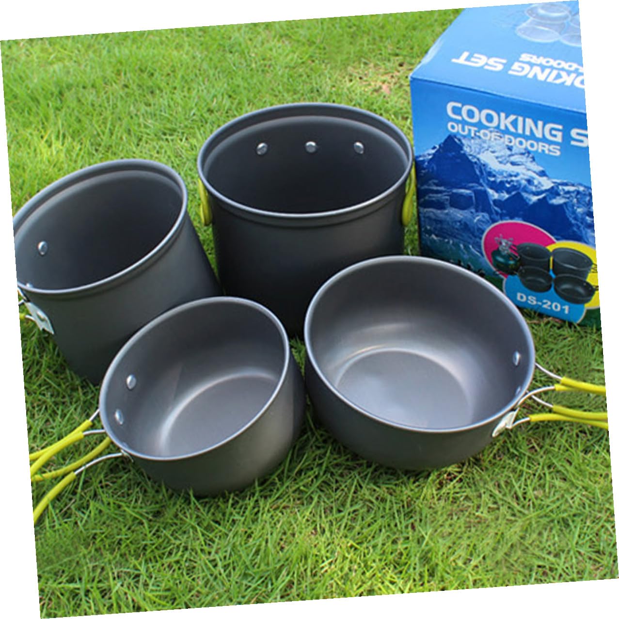 GALPADA Kit de Cocina para Acampar de Utensilios de Ollas Plegables Herramientas Portátiles para Camping para Picnic y Excursiones de Personas
