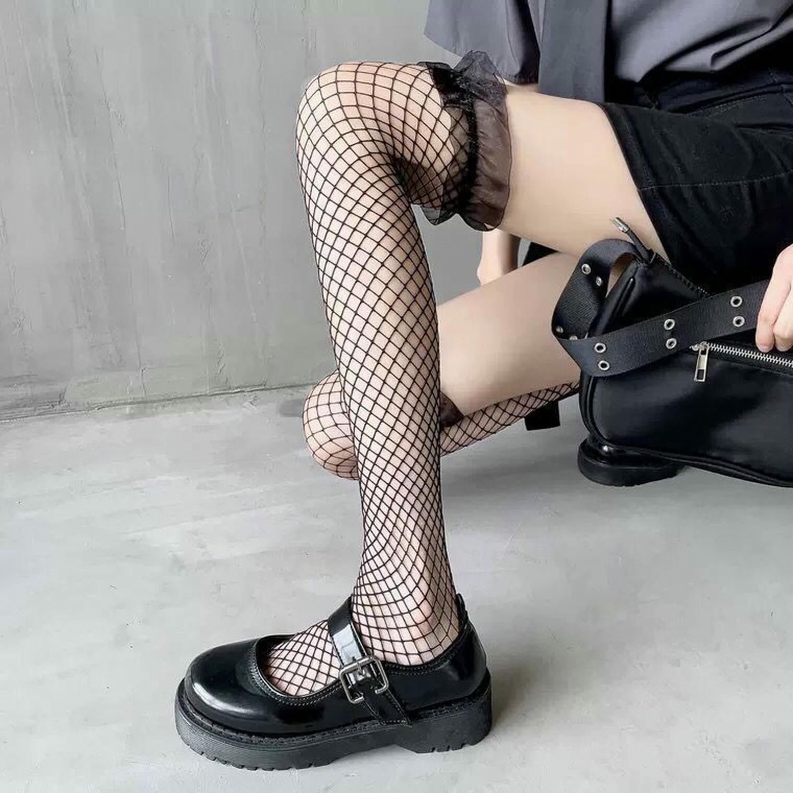 Stocking (10 szt.) damskie lekkie przezroczyste kokardki wysokie szwy z koronką skarpety za kolano