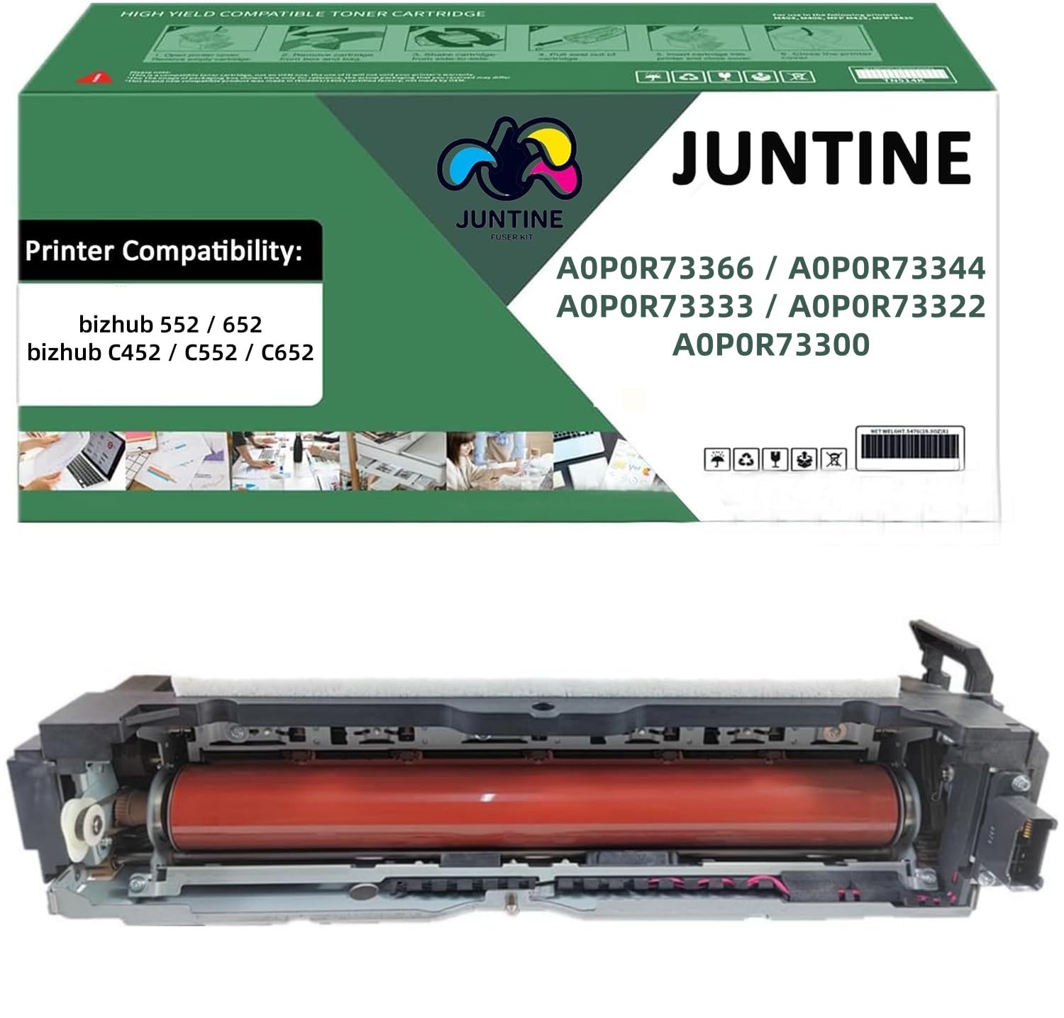 A0P0R73366 A0P0R73300 Fuser Unit Replacement for Konica Minolta A0P0R73366 A0P0R73344 A0P0R73333 A0P0R73322 A0P0R73300 Compatible with bizhub 552 652 C452 C552 C652 (110V-250K)