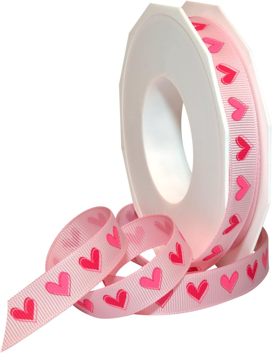 Morex Ribbon Tender Heart Ribbon, 3/8 inch by 100 Yards, Red, 92202/100-609