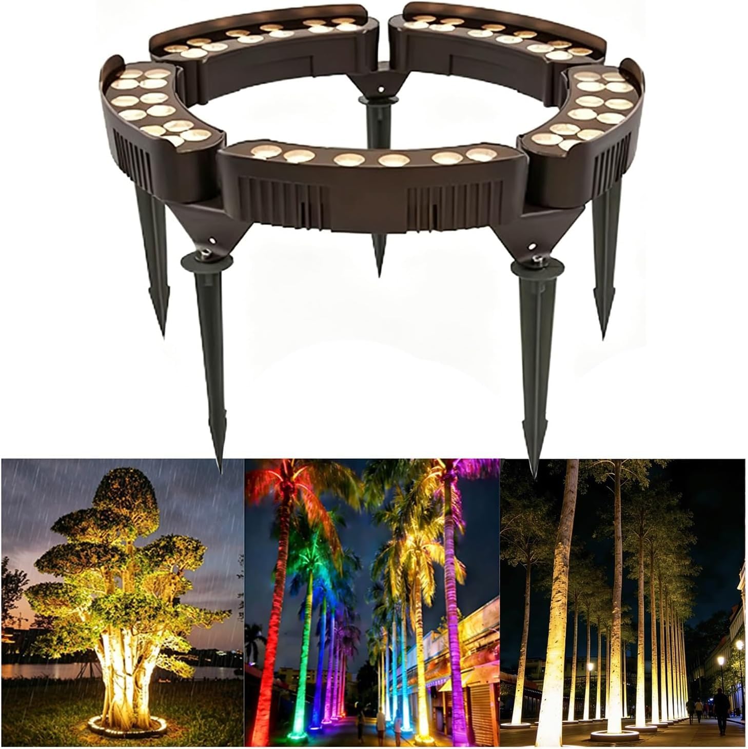 k3Mq9Rw Solar Tree Lights LED Tree Spotlights, Ideal For Landscape Lighting In Villa Gardens(Warm White,5 Packs)