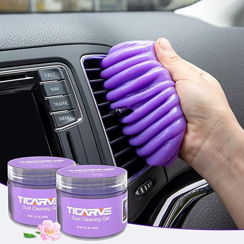 TICARVE Paquete de 2 gel de limpieza para masilla de coche, limpiador de ventilación de automóvil, herramientas automáticas, limpiador de interior