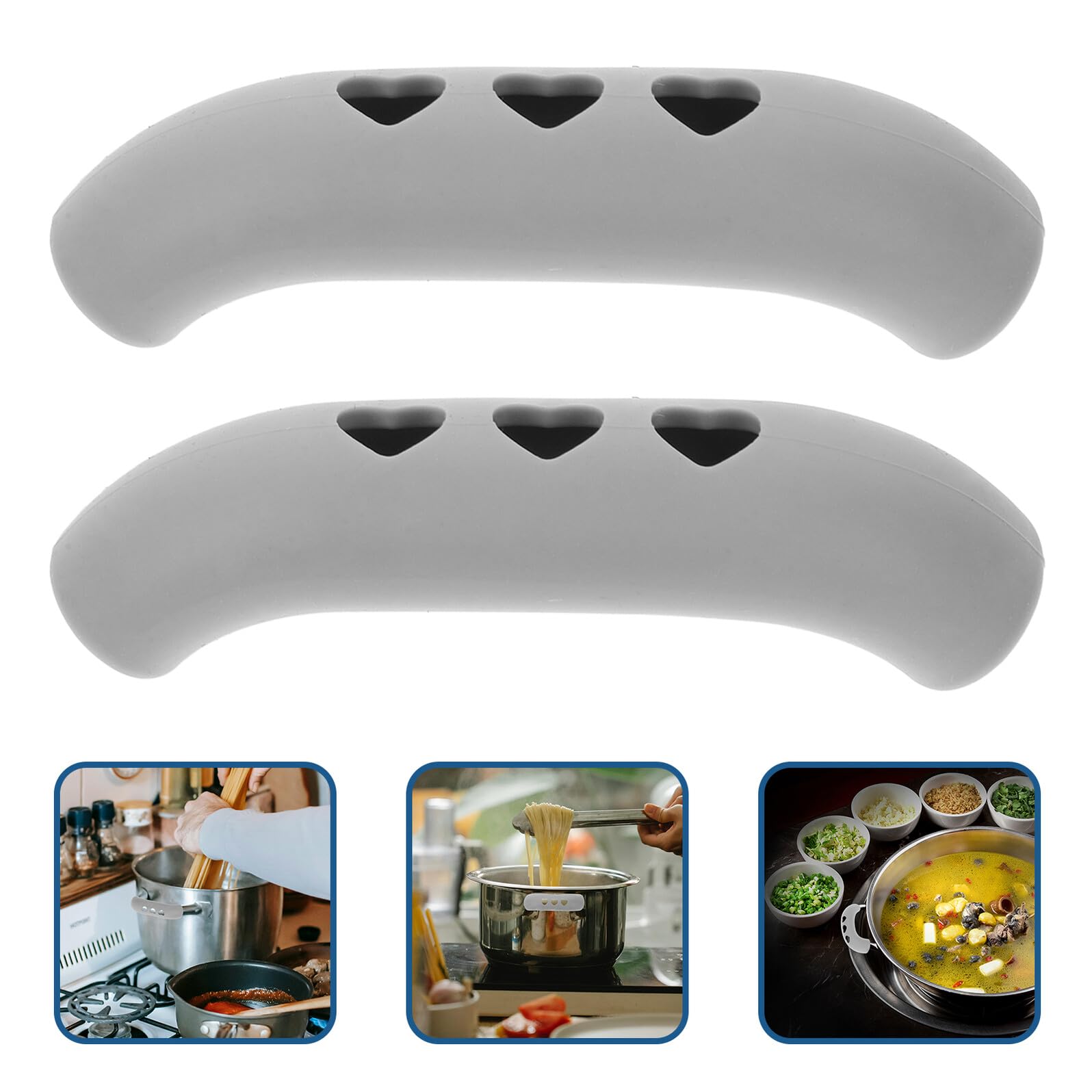 TOPBATHY Funda Aislante para Asas de Sartenes Resistente al Calor Antideslizante Juego de 80 Unidades en Rojo Gris Claro Negro y Azul para Ollas Cacerolas y Utensilios de Cocina